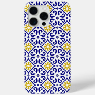 Portugees Tegels Mediterraan Blauw Bloemen iPhone 15 Pro Max Hoesje