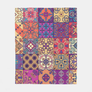 Portugees Tegels Talavera Stijl Patroon Fleece Deken