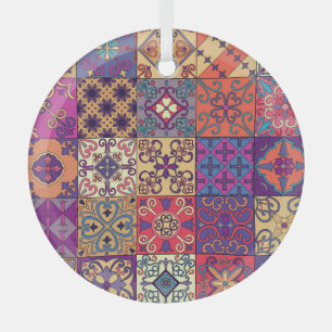Portugees Tegels Talavera Stijl Patroon Glas Ornament