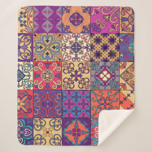 Portugees Tegels Talavera Stijl Patroon Sherpa Deken