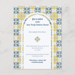 Portugees tegels voor familie kerst reünie feestdagenkaart