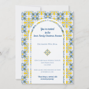 Portugees tegels voor familie kerst reünie kaart