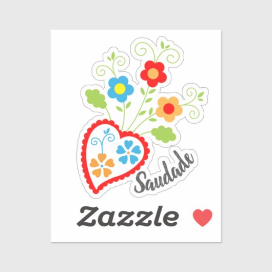 Portugees volkshart met saudade-woord sticker (Vel)