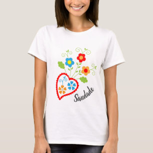 Portugees volkshart met saudade-woord t-shirt