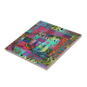 Portugees volkskunst ontwerp tegeltje (Zijkant)