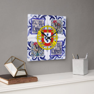Portugees volkskunst ontwerp vierkante klok