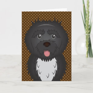Portugees water Dog Cartoon Paws Kaart