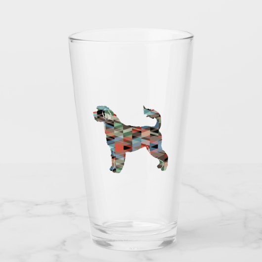Portugees Water Dog Geo Pset Glas (Voorkant)