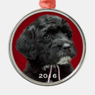 Portugees water Dog Ornament Red