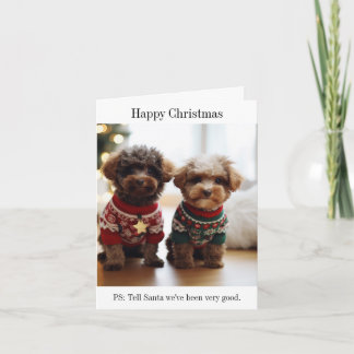 Portugees Water Dog Puppies Happy Christmas Kaart