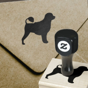 Portugees water Dog Silhouette Rubberstempel