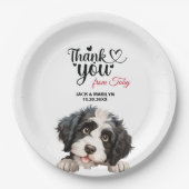 Portugees water hond bruiloft dank u papieren bordje (Voorkant)