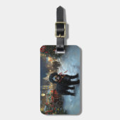 Portugees Water Hond Kerstfeest Seizoen Bagagelabel (Voorkant verticaal)