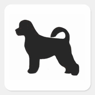 Portugees water hond silhouet.png vierkante sticker