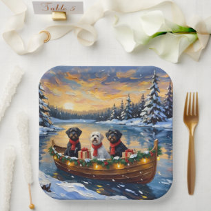 Portugees Waterhond Kerstboot Vakantie Papieren Bordje