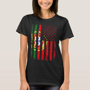 Portugese Amerikaanse Vlag Portugal Amerika Trots T-shirt