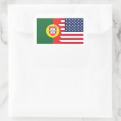 Portugese Amerikaanse vlag Vierkante Sticker (Tas)