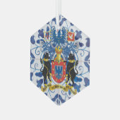 Portugese Azoren volkskunst Glas Ornament (Voorkant links)