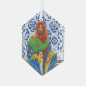 Portugese Azoren volkskunst Glas Ornament (Voorkant links)