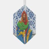 Portugese Azoren volkskunst Glas Ornament (Voorkant Rechts)