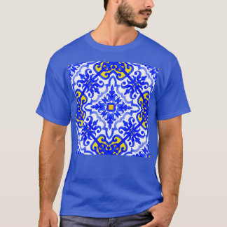 Portugese azulejo-tielen Blauw en witte prachtige T-shirt