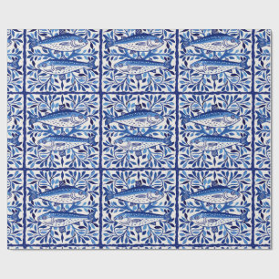 Portugese blauwe en witte sardine cadeaupapier