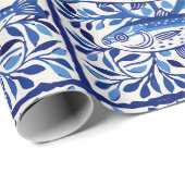 Portugese blauwe en witte sardine cadeaupapier (Rol Hoek)