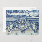 Portugese blauwe en witte tegels met engelen briefkaart (Voorkant / Achterkant)