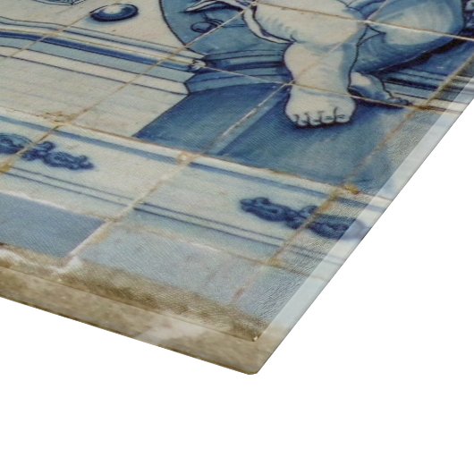 Portugese blauwe en witte tegels met engelen snijplank (Hoek)