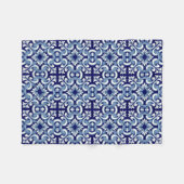 Portugese blauwe tegel fleece deken (Voorkant (Horizontaal))