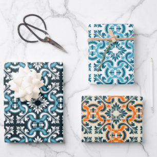 Portugese blauwe tegel inpakpapier vel