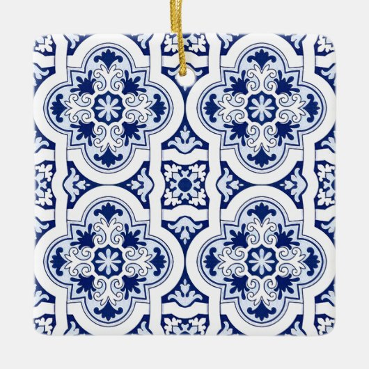Portugese blauwe tegel keramisch ornament (Voorkant)