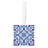 Portugese blauwe tegel kubus ornament (Voorkant)