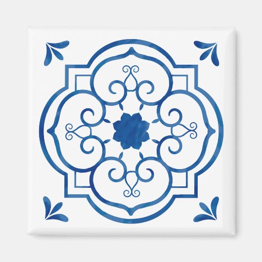 Portugese blauwe tegel magnet magneet (Voorkant)