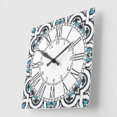 Portugese blauwe tegel vierkante muurklok vierkante klok (Hoek)