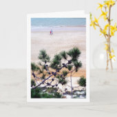 Portugese dennenappels strand kaart (Gele Bloem)