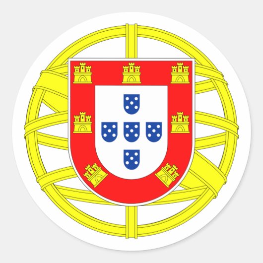 Portugese Emblem Ronde Sticker (Voorkant)