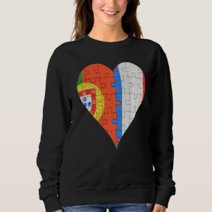 Portugese Franse vlag Heart Trui