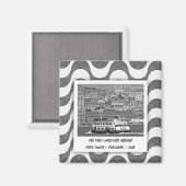 Portugese golven kasseisteen Eerste vakantie Magneet (Voorkant / Achterkant)