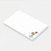 Portugese haan van geluk in groene kleur post-it® notes (Schuin)