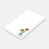 Portugese haan van geluk in groene kleur post-it® notes (Schuin)