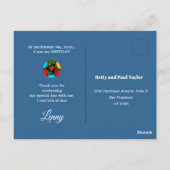 Portugese Hanen Verjaardagsfeest Bedankt Briefkaart (Achterkant)