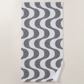 Portugese kasseien zwart-witte golven strandlaken (Voorkant)