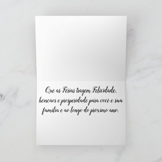 Portugese Kerstkaart met Groet 2 Feestdagen Kaart (Binnen)