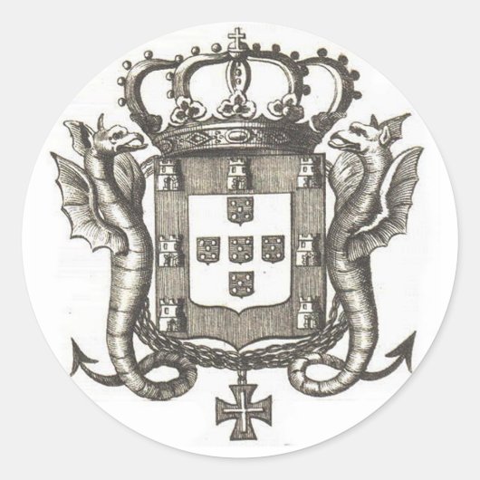 Portugese kuif ronde sticker (Voorkant)