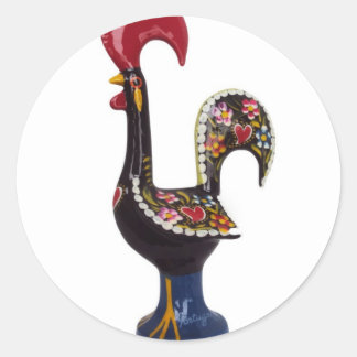 Portugese Lucky Rooster Ronde Sticker