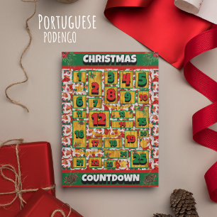 Portugese Podengo Hond Kerst Countdown Advent Feestdagenkaart