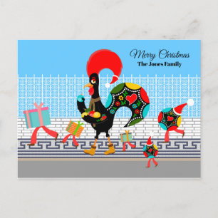 Portugese Rooster Gifts en Baubles Parade Briefkaart