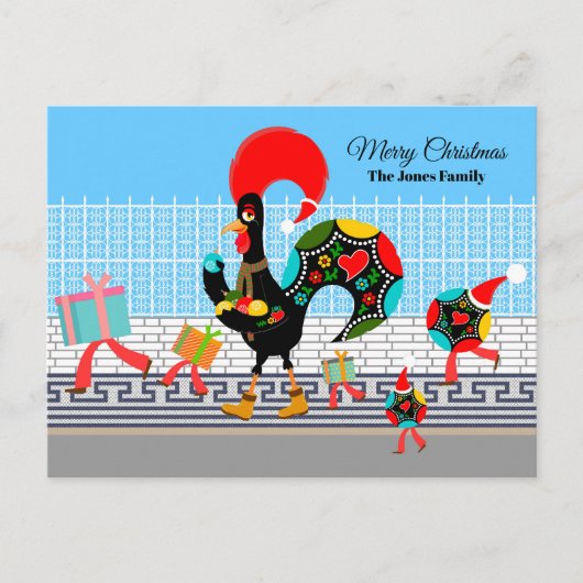 Portugese Rooster Gifts en Baubles Parade Briefkaart (Voorkant)