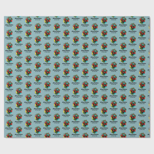 Portugese Rooster holly Kerstbal Cadeaupapier (Vlak)